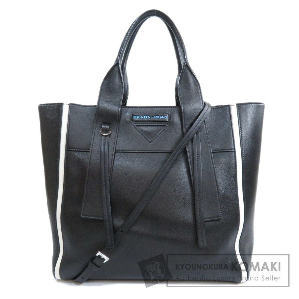 Prada Logo Motif Tote Bag Calfskin